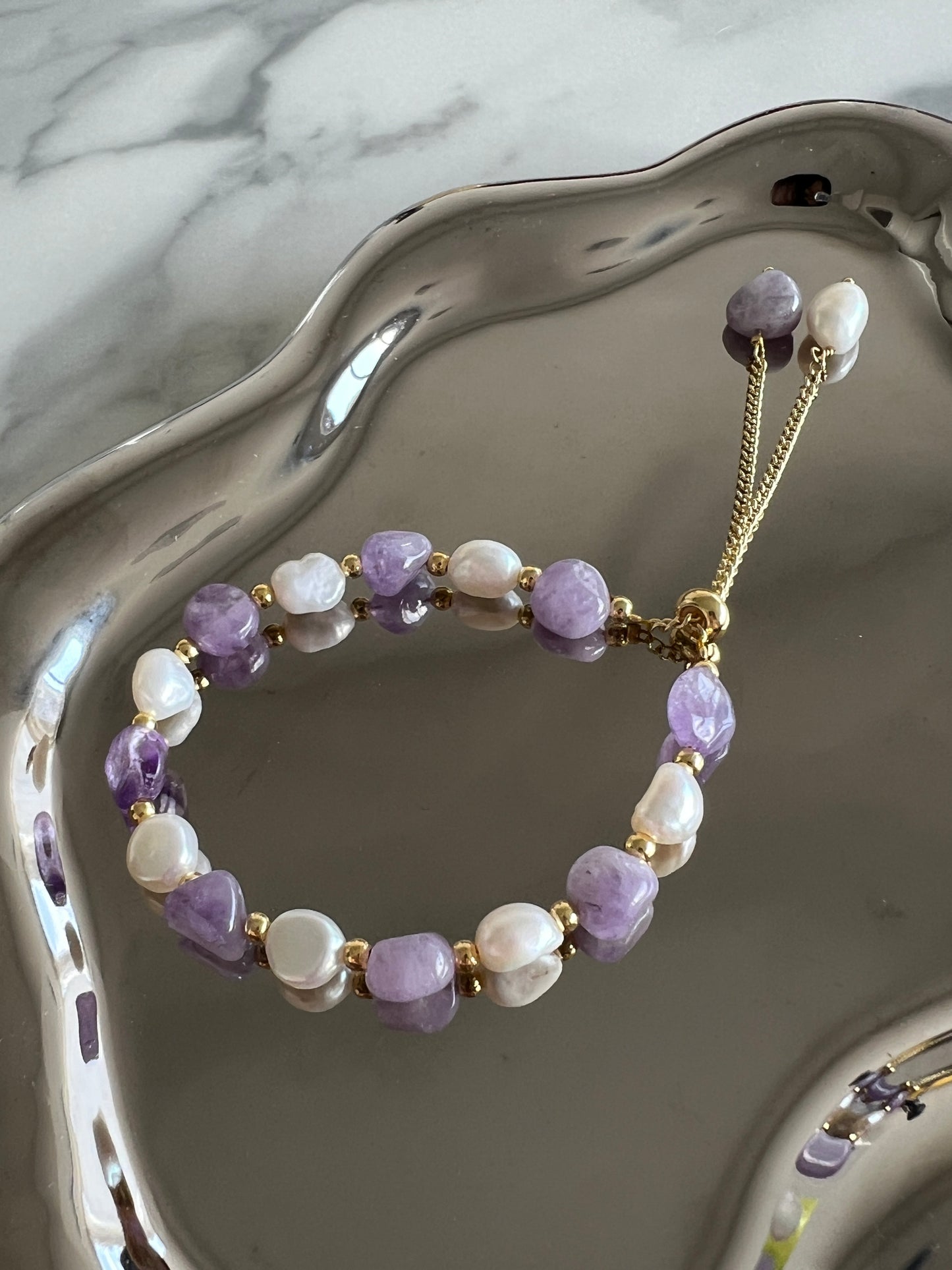 Purple Pearl Bracelet