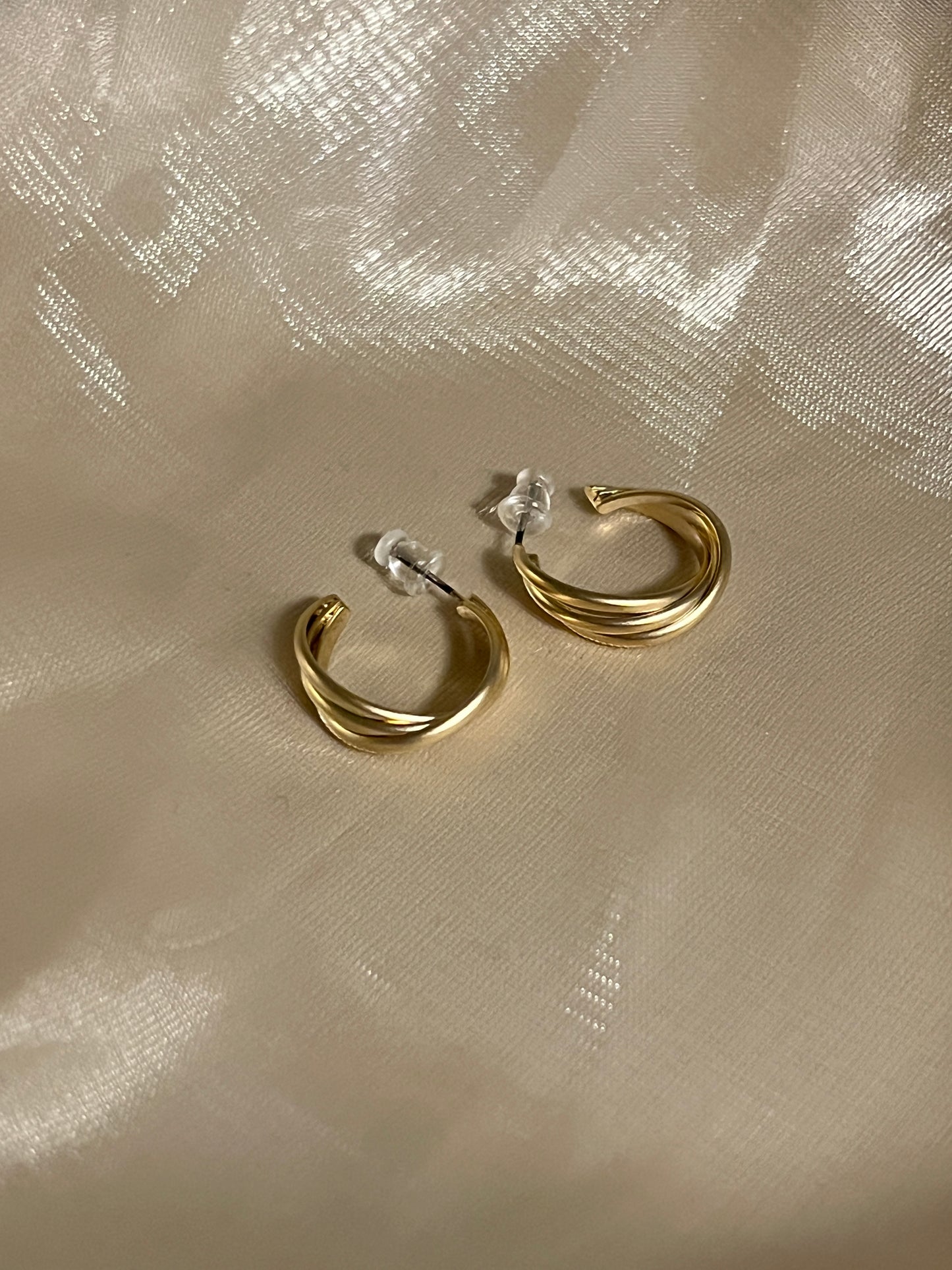 Matte Twisted Gold Hoops