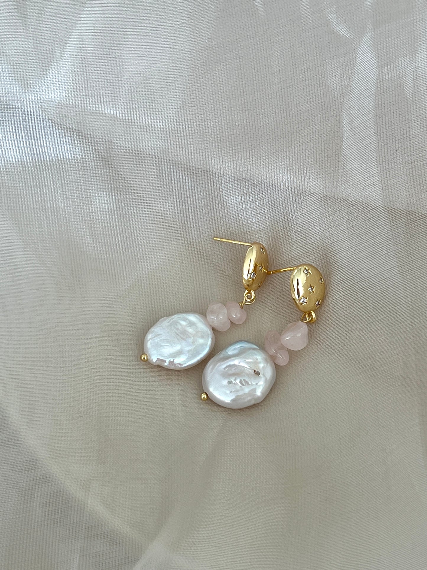 Moonlit Shores Pearl Earrings