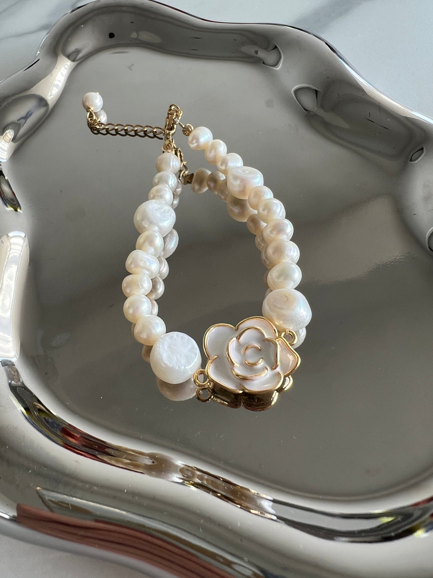 Camellia Freshwater Pearl Bracelet