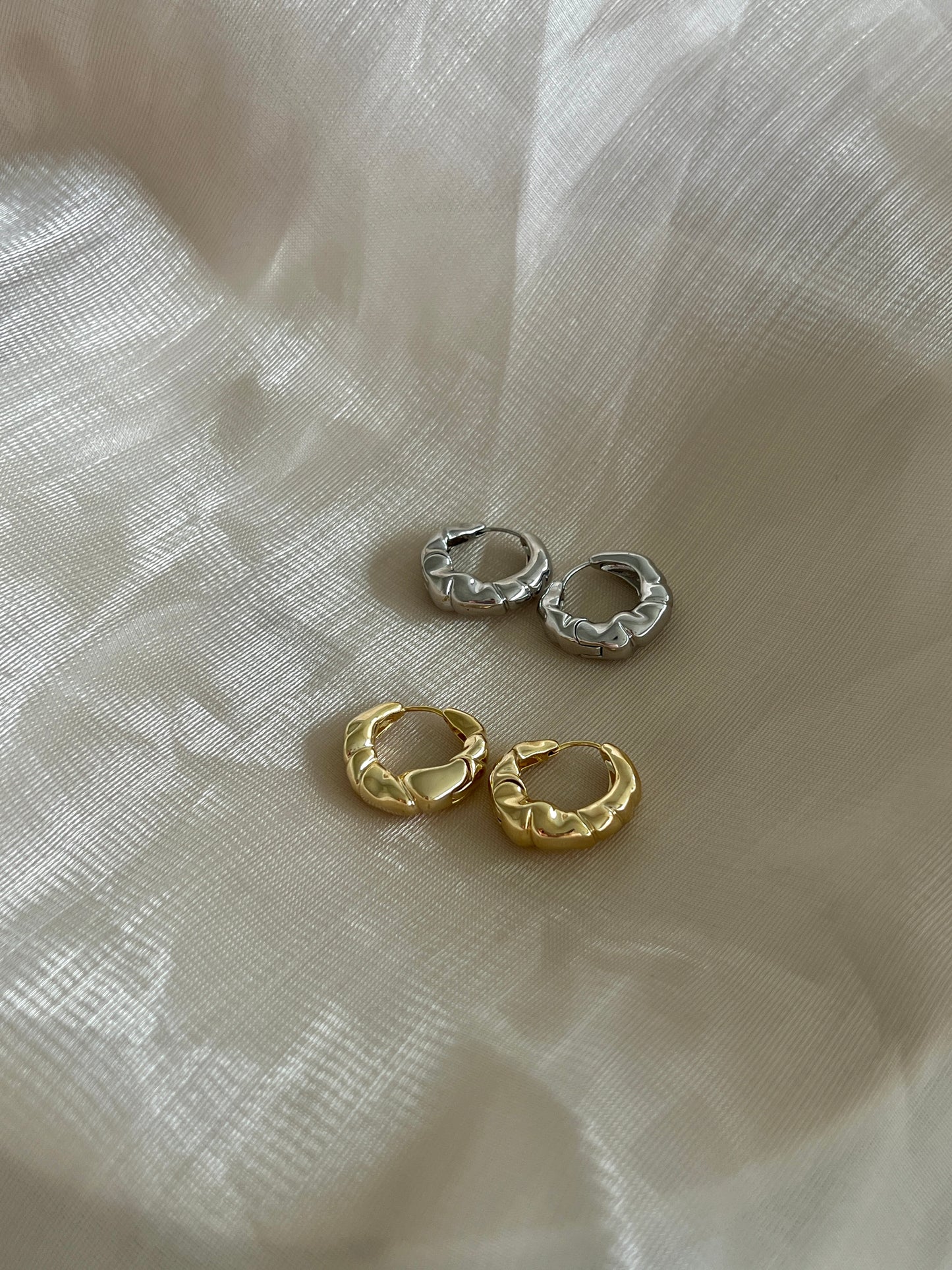 Petite Croissant Hoop Earrings