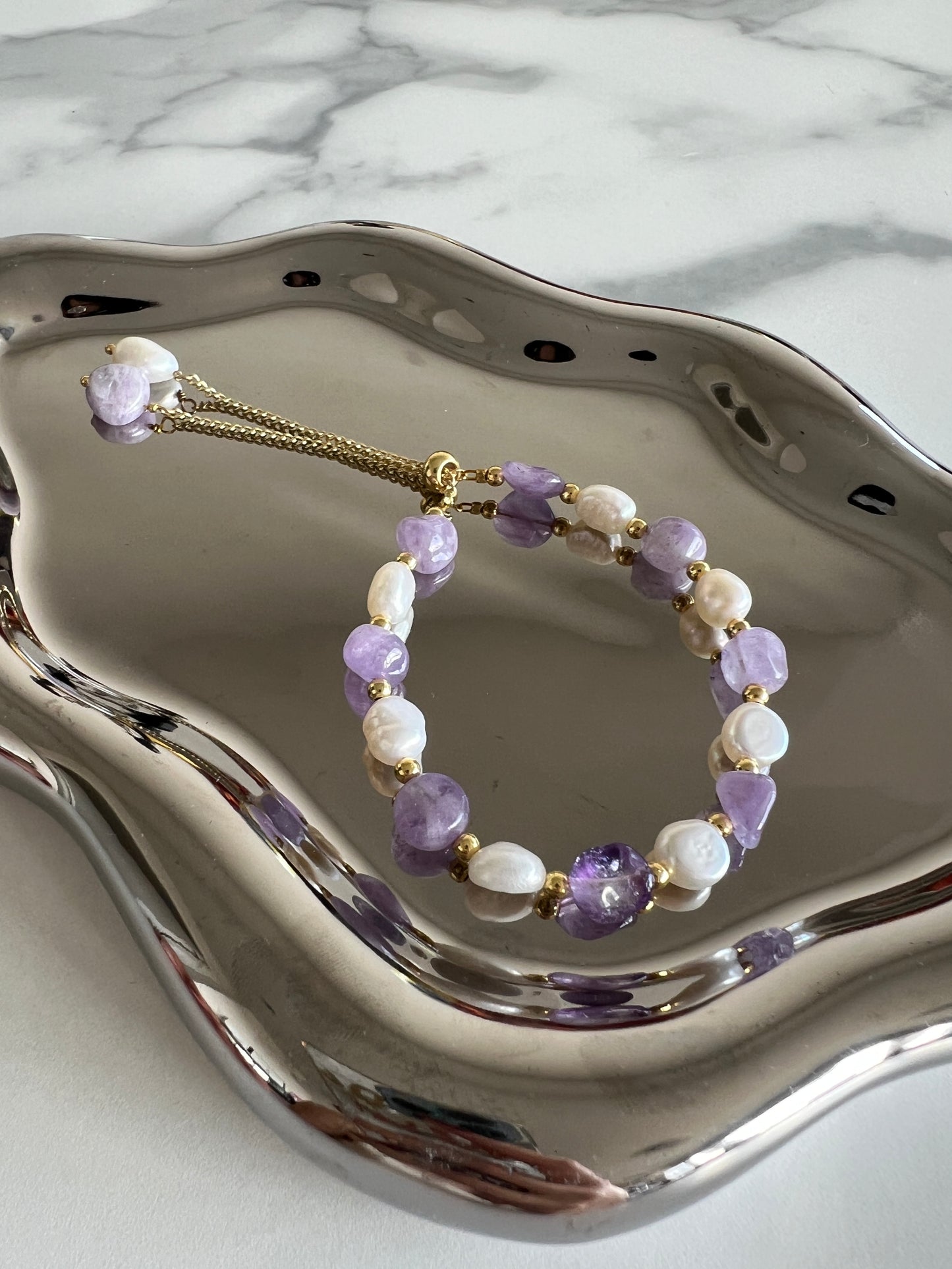 Purple Pearl Bracelet