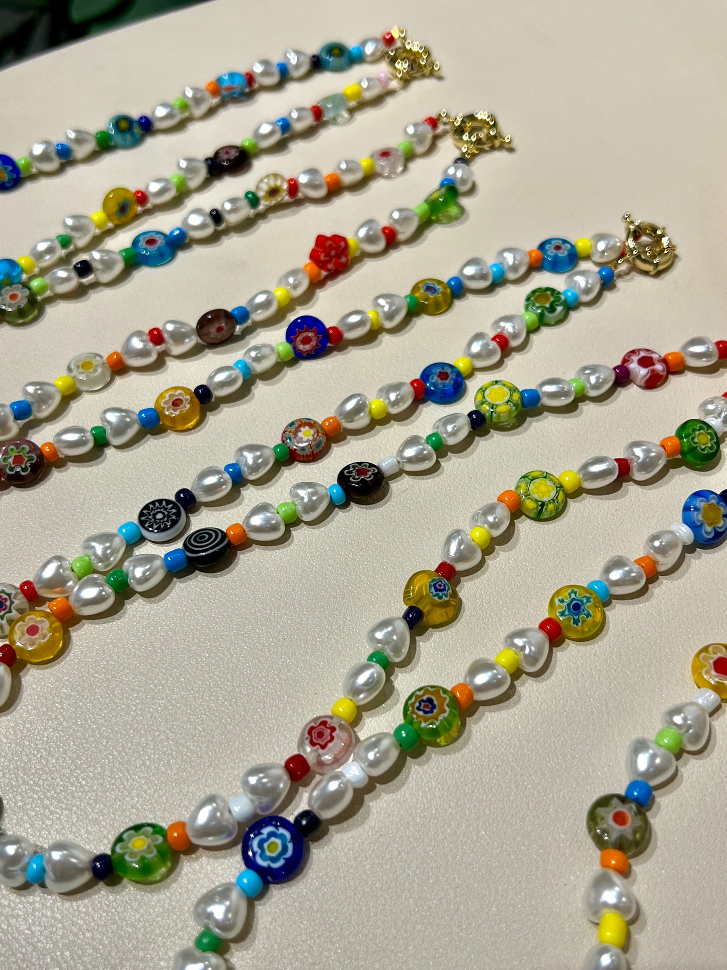 Colorful Glass Pearl Necklace