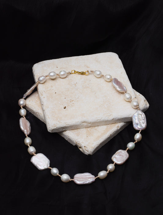 Medusa Beaded Baroque Pearl Necklace
