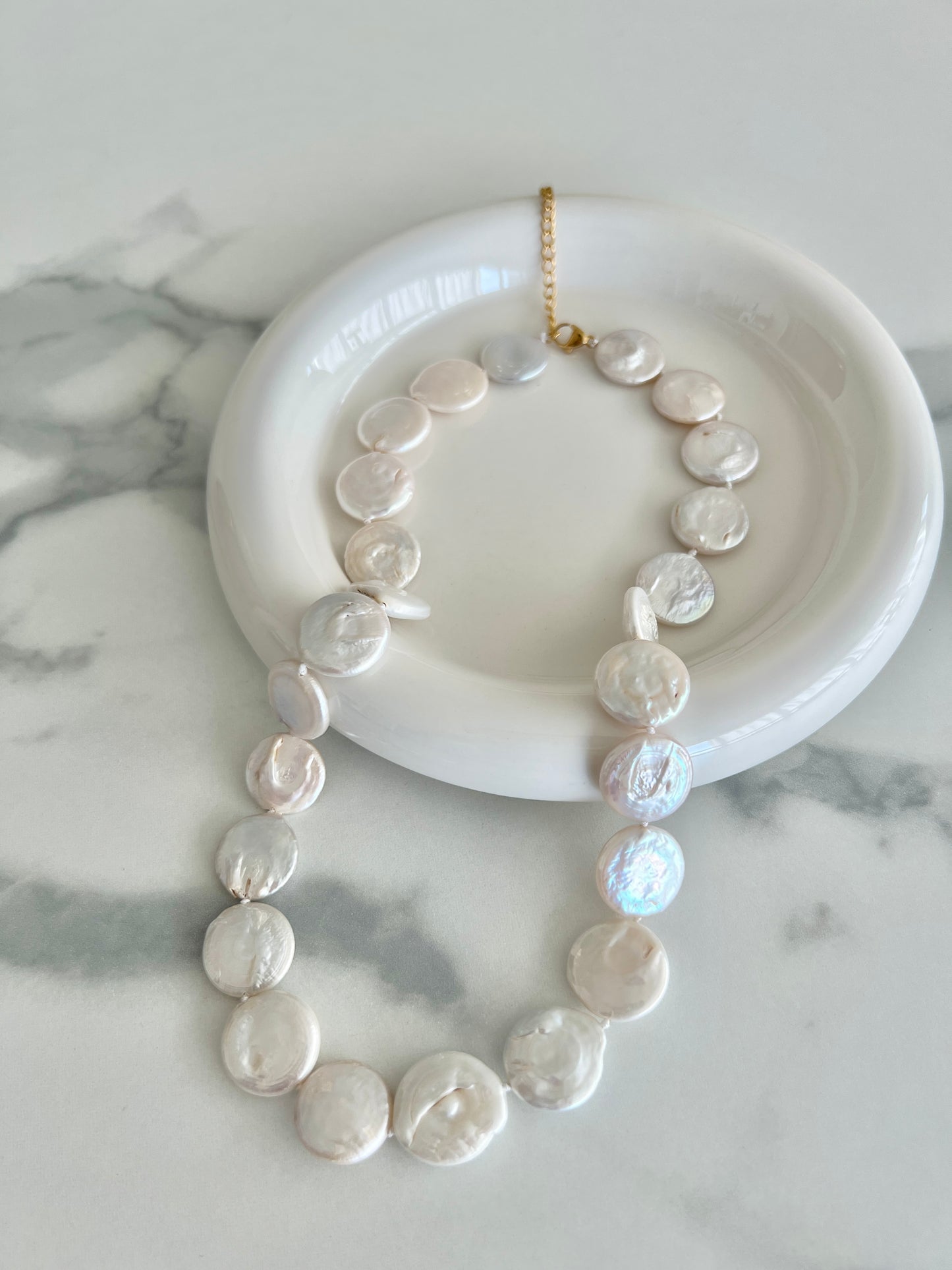 Flat Baroque Pearl Necklace