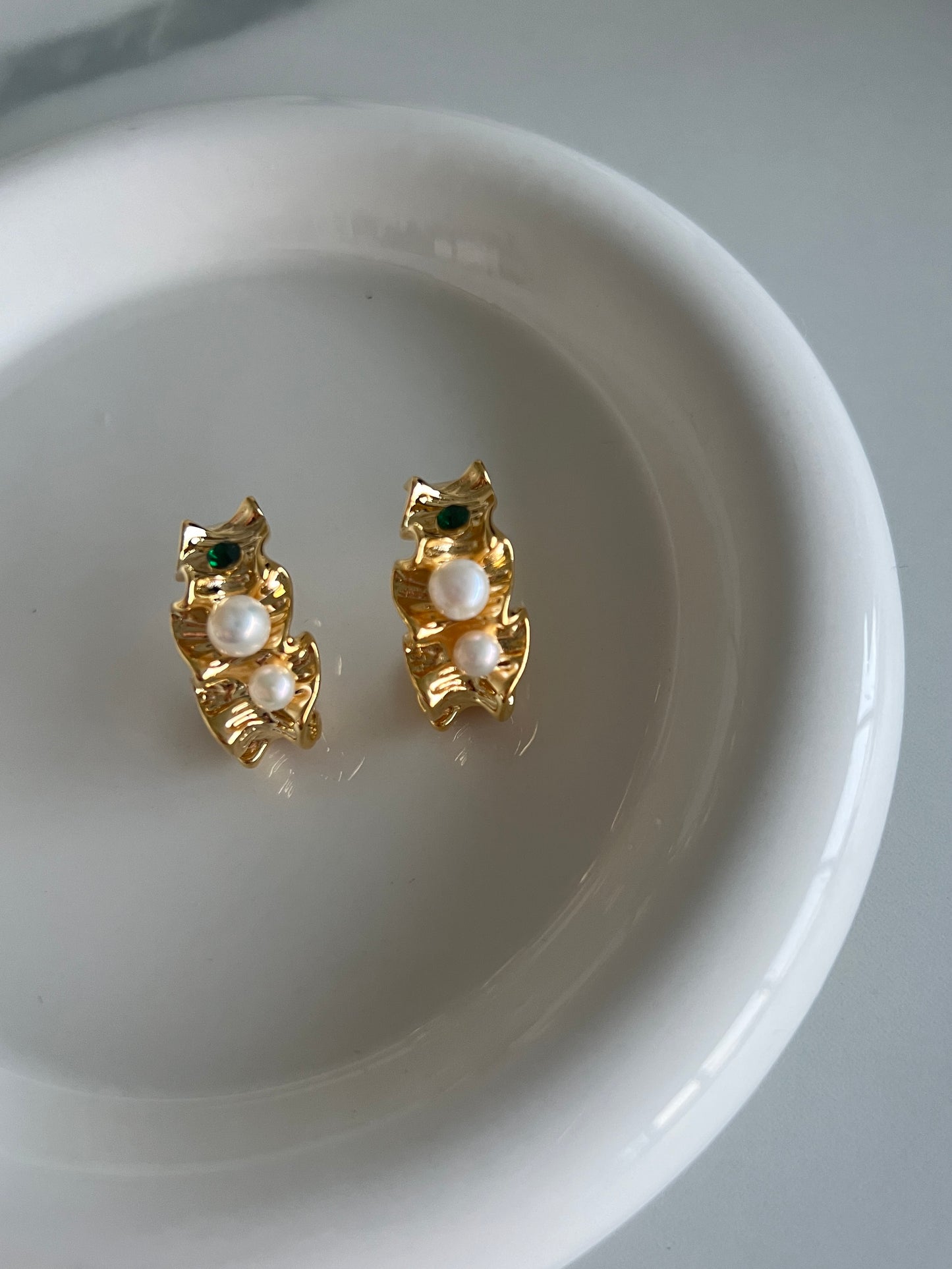 Chip Golden Freshwater Pearl Earrings