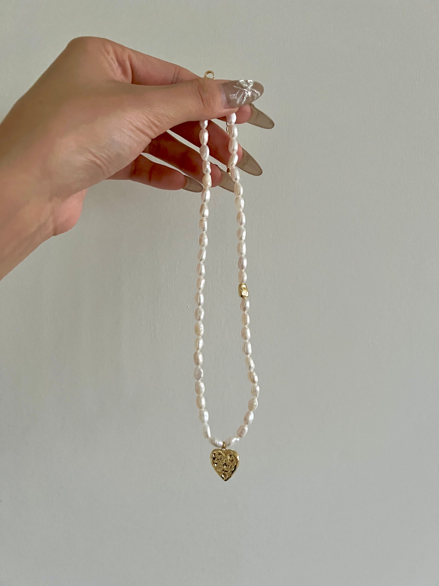 Golden Heart Freshwater Pearl Necklace