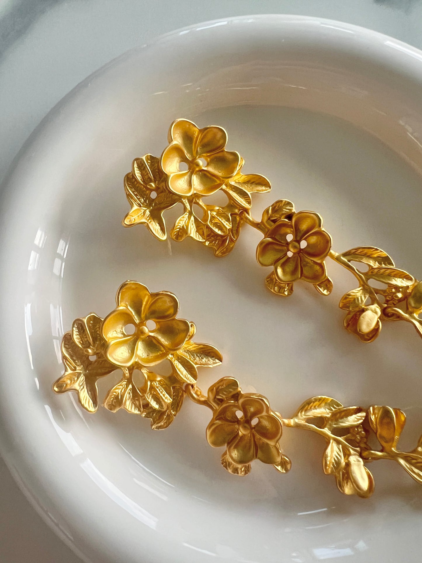 Golden Bloom Vine Earrings