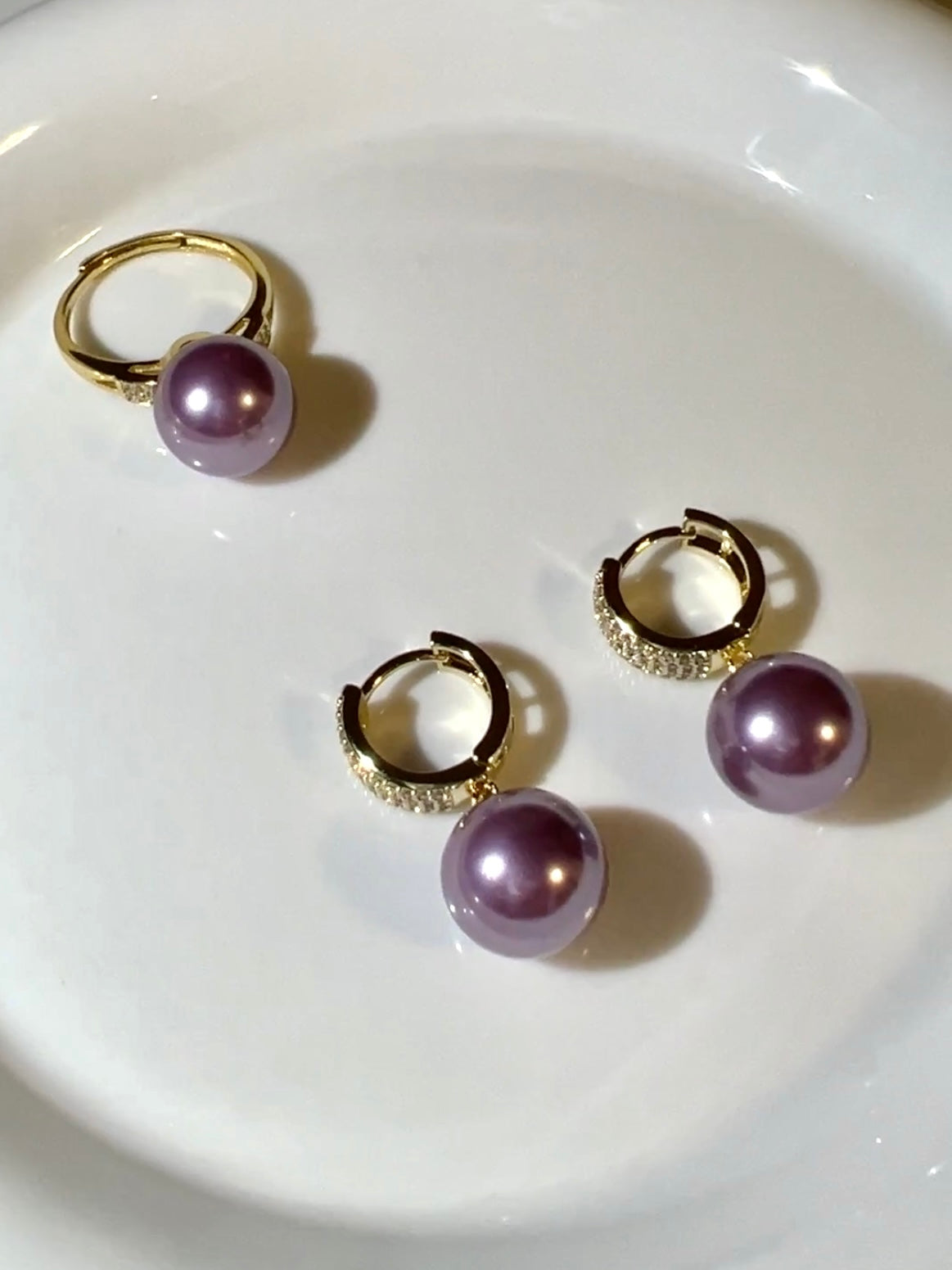 Purple Freshwater Pearl Set