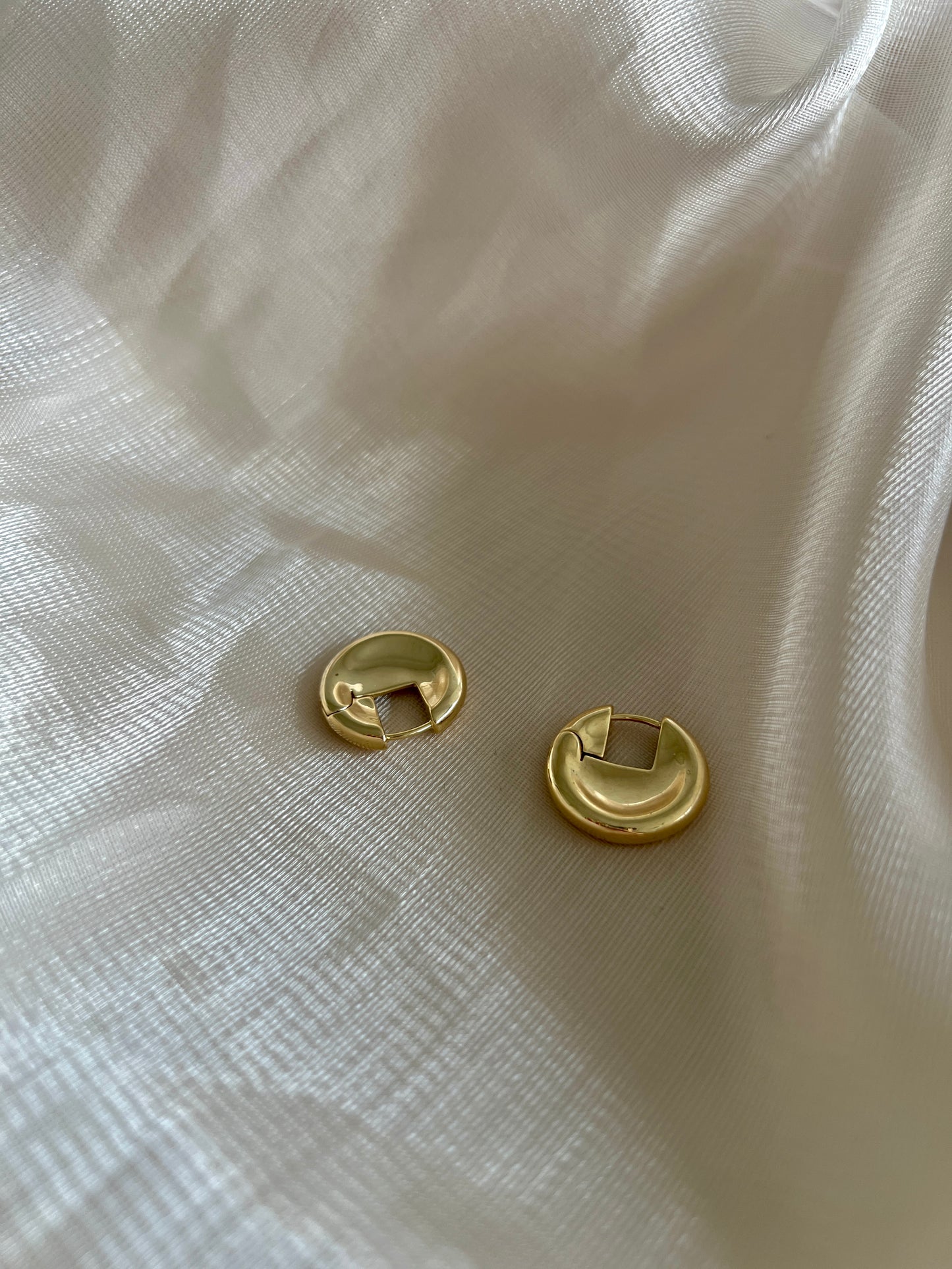 Gold Button Earrings