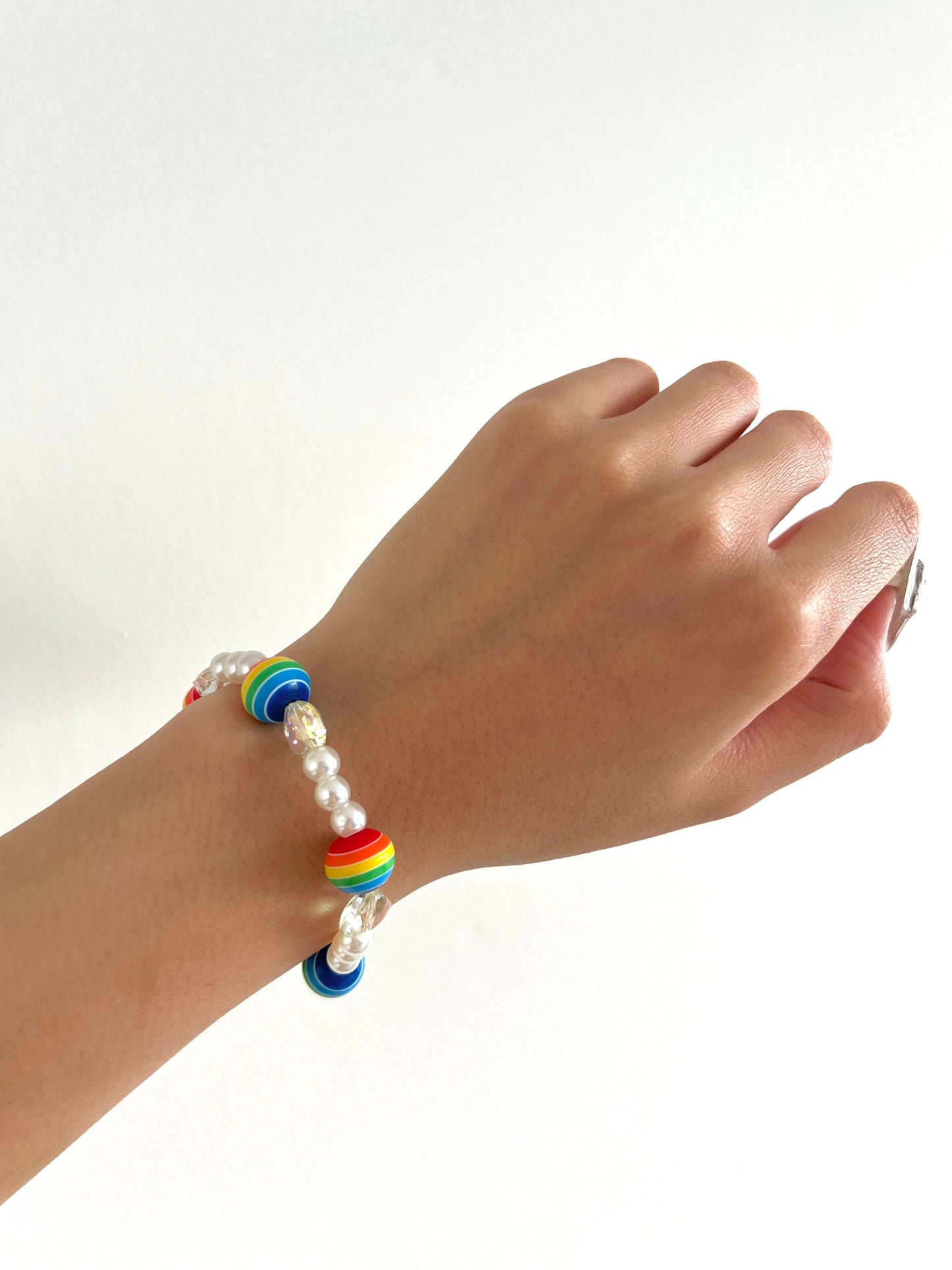 Rainbow Ball Pearl Bracelet