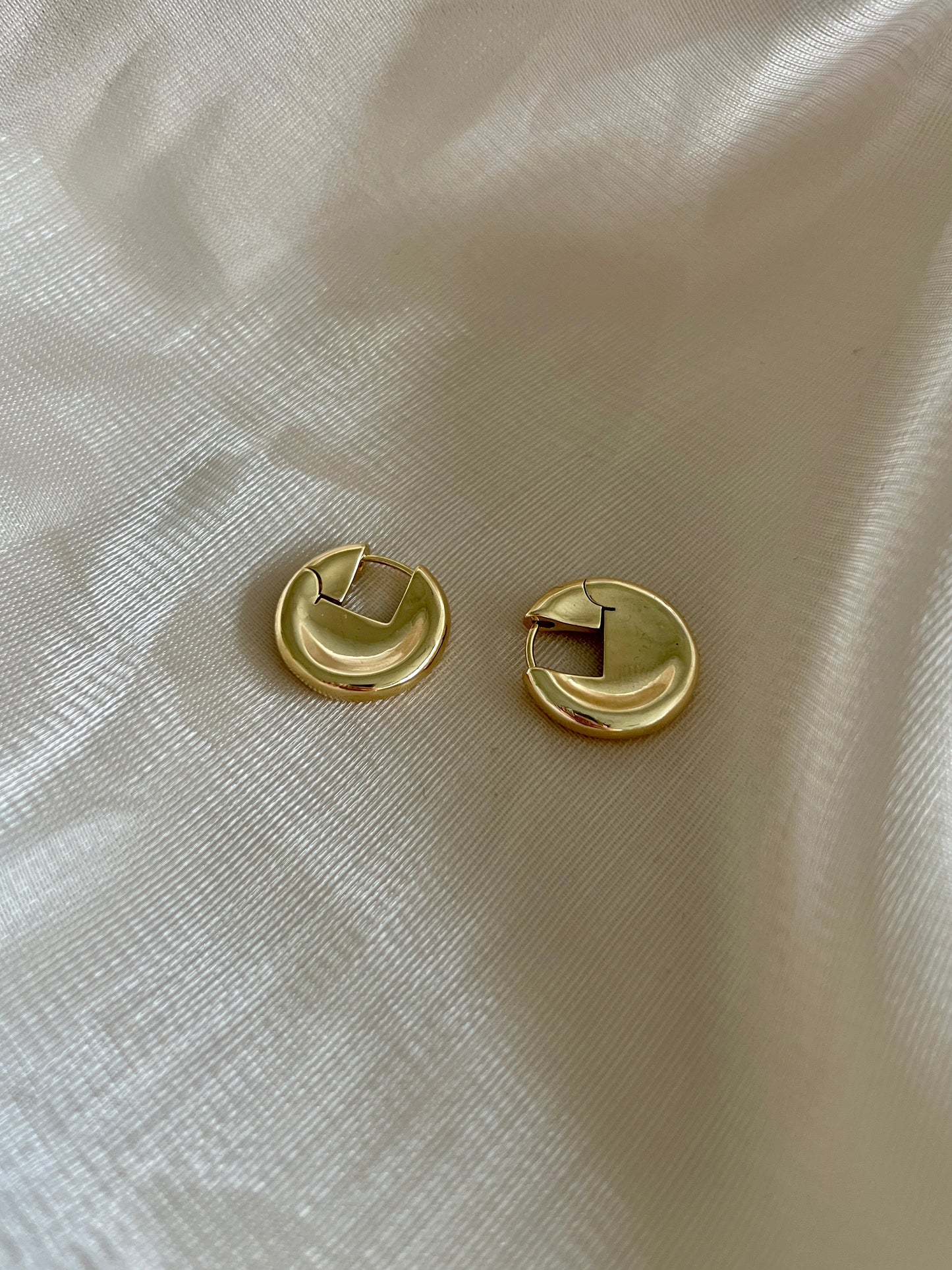 Gold Button Earrings