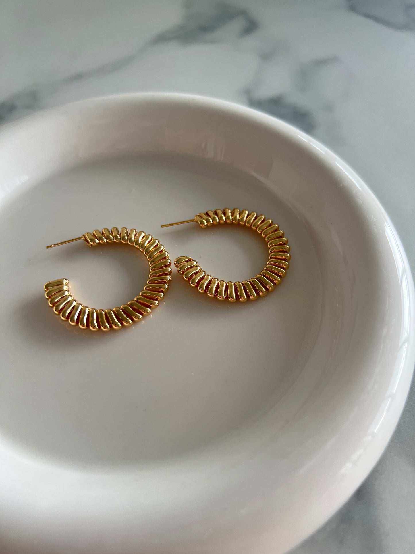 Golden Folded Hoops