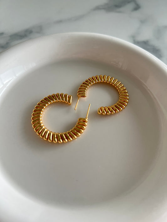 Golden Folded Hoops