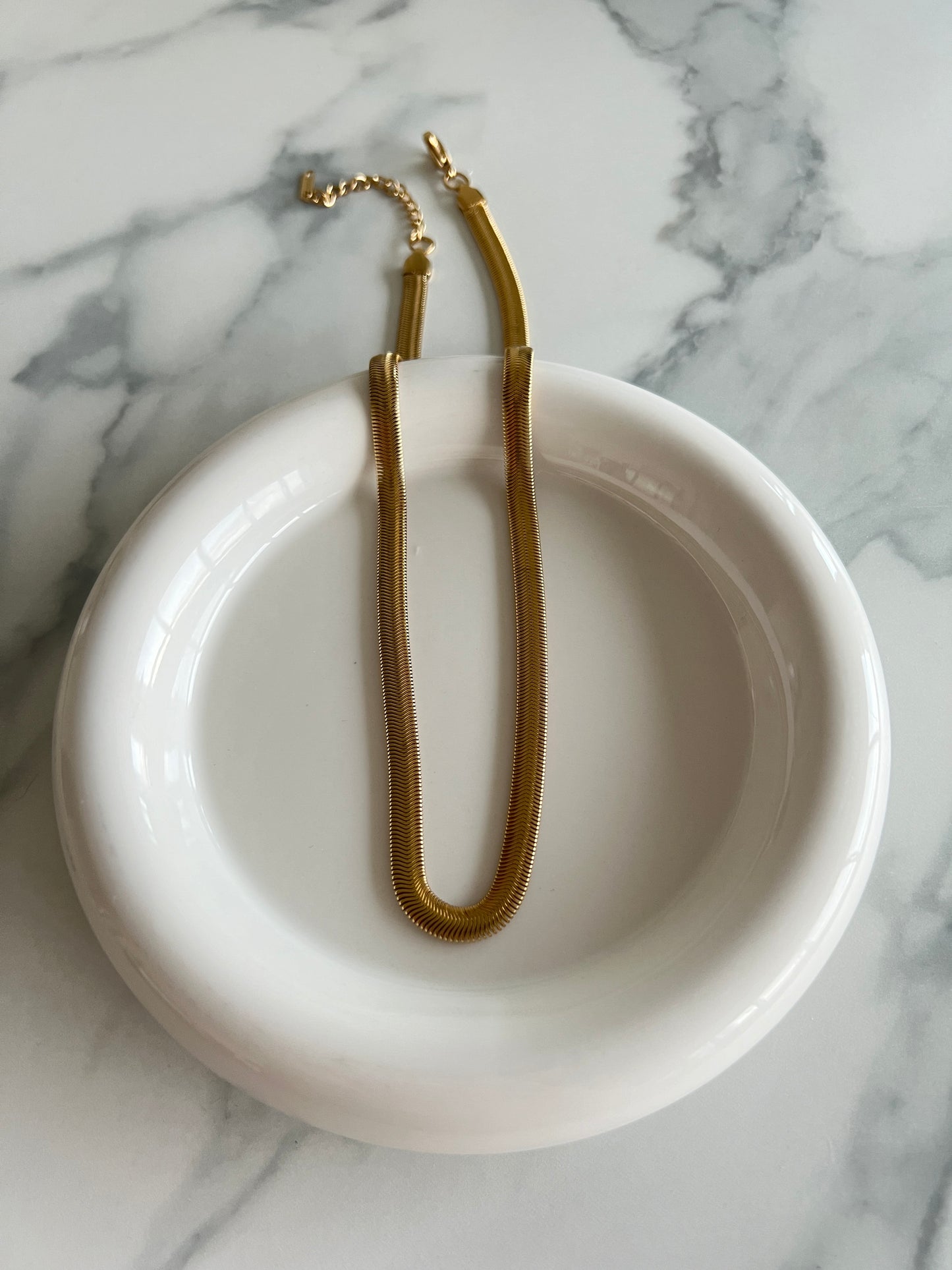 Golden Thick Snake-bone Necklace