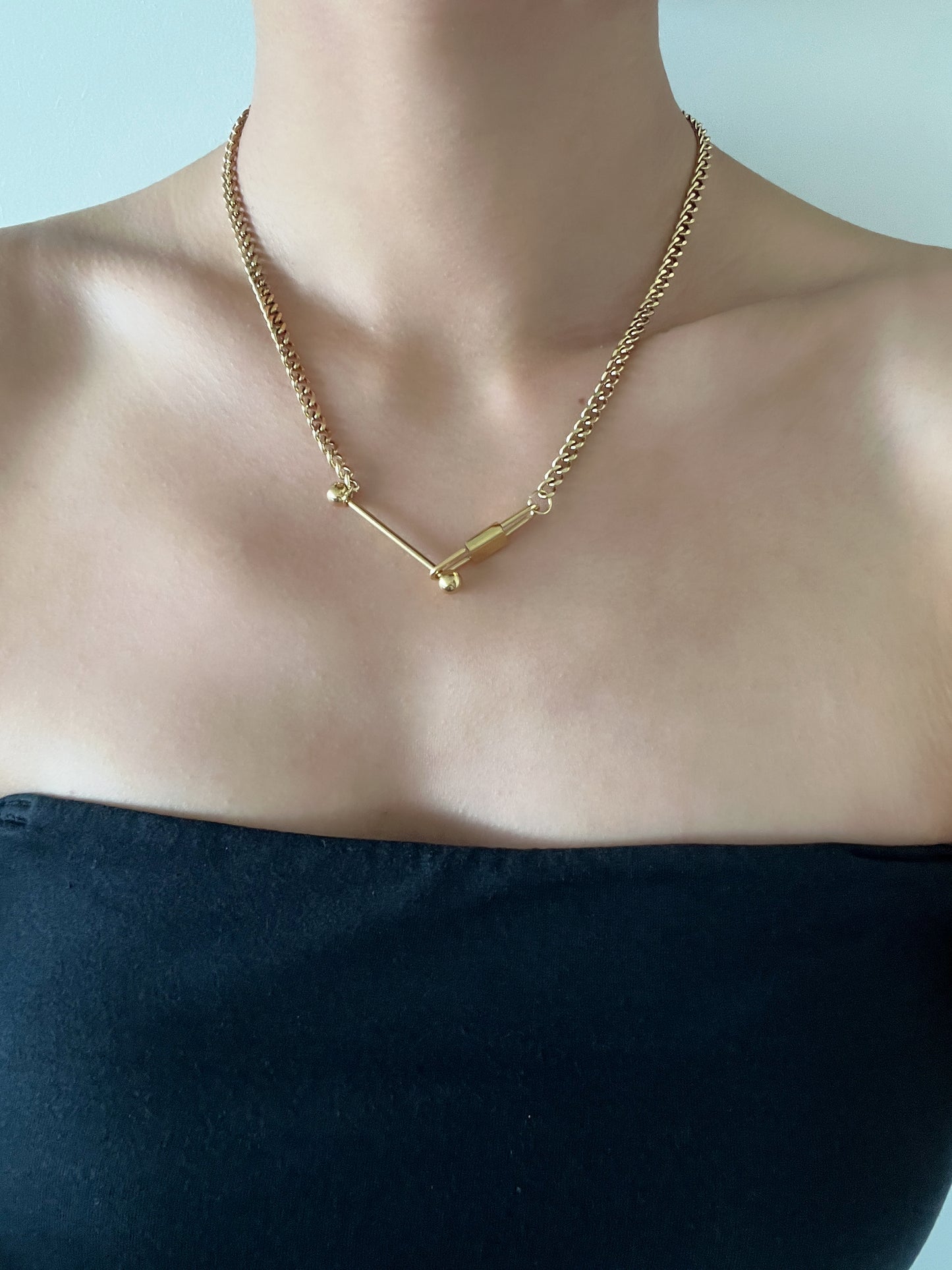 Golden Paperclip Necklace