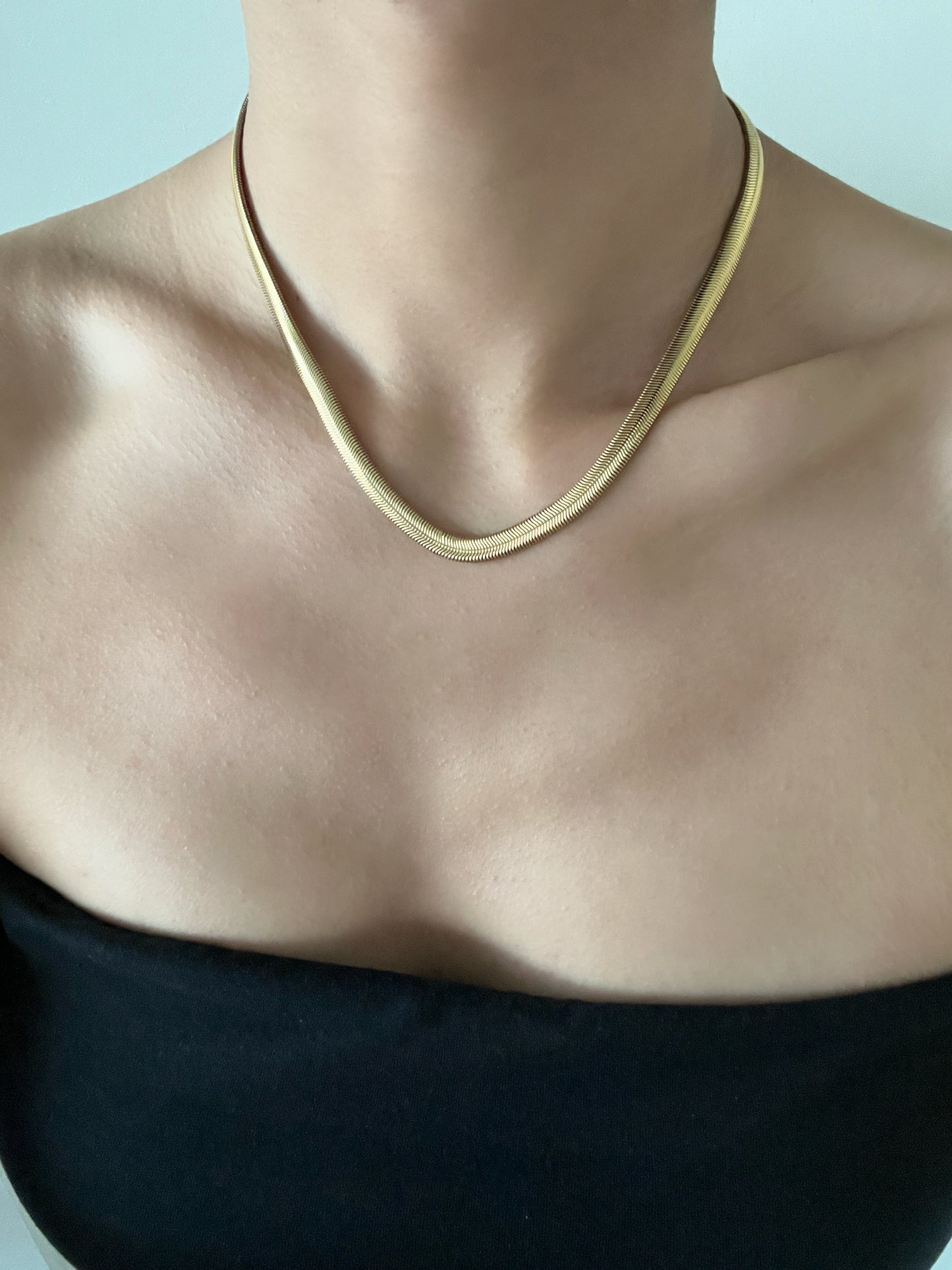 Golden Thick Snake-bone Necklace