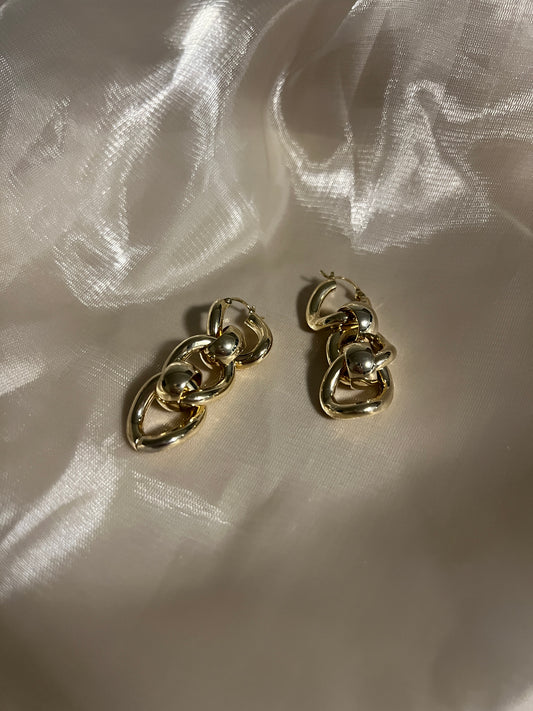 Three-loop Gold Earrings