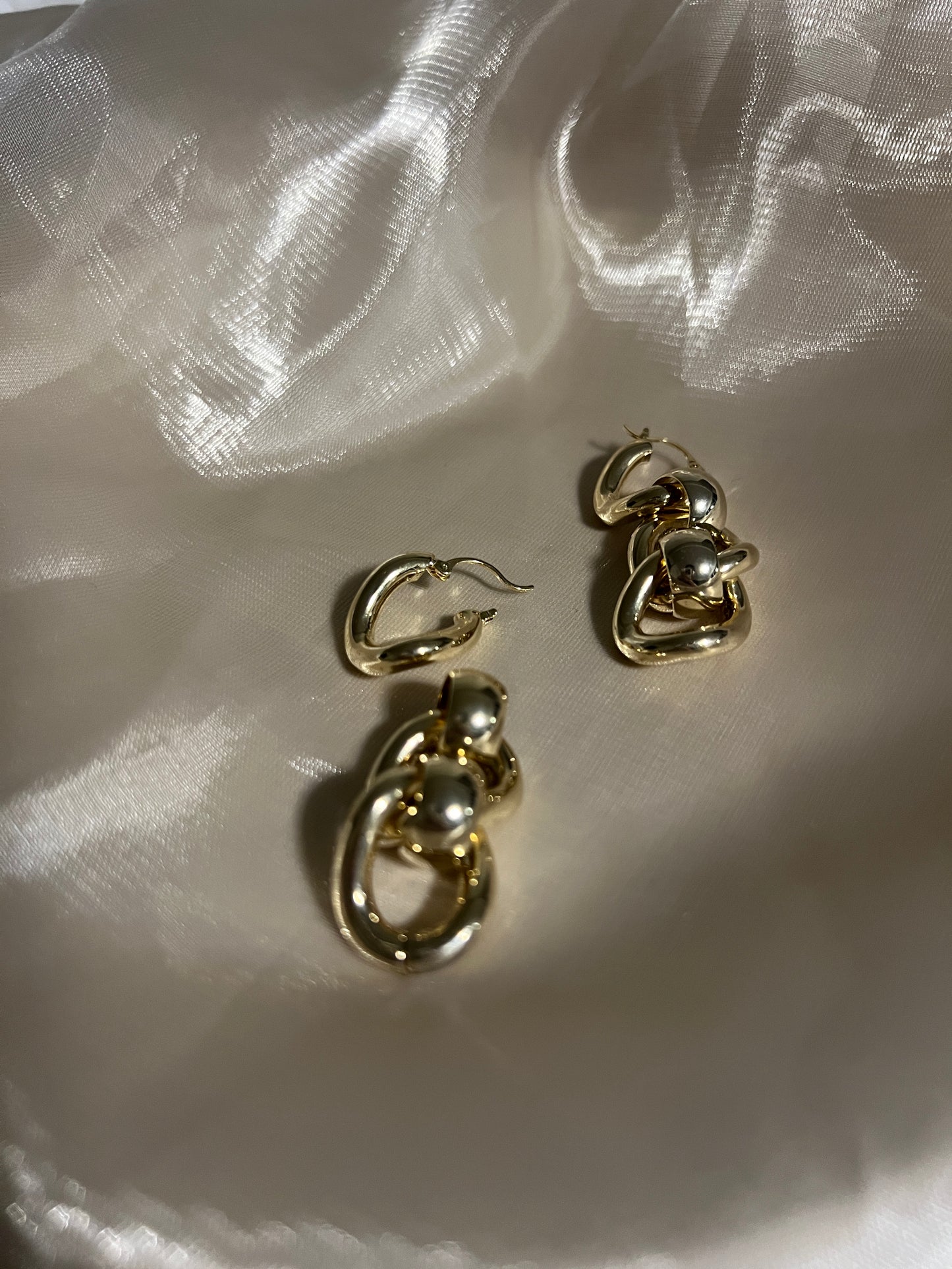 Three-loop Gold Earrings