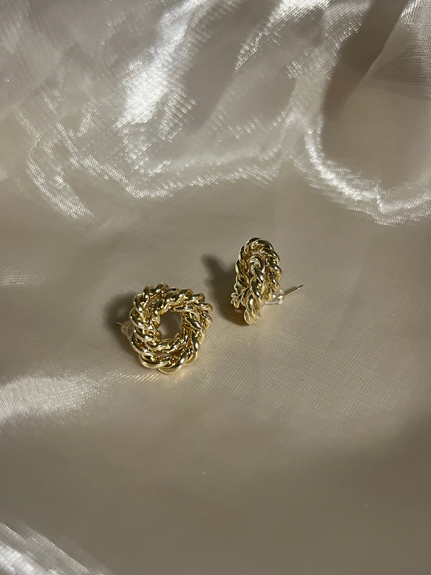 Knotted Gold Hoops