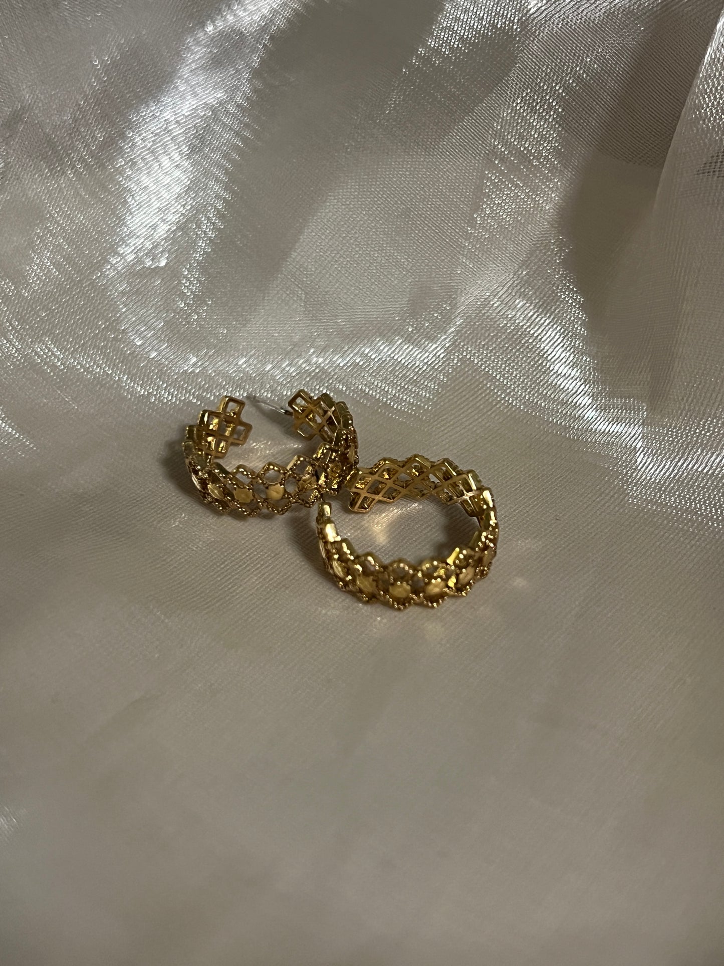 Carved Golden Hoops