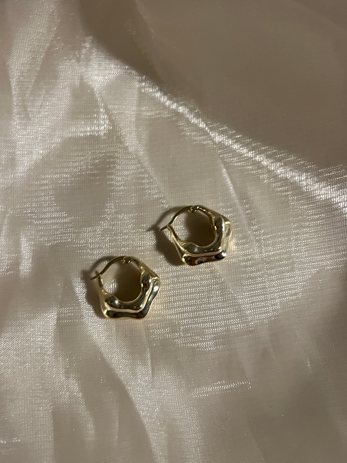 Pentagonal Gold Hoops