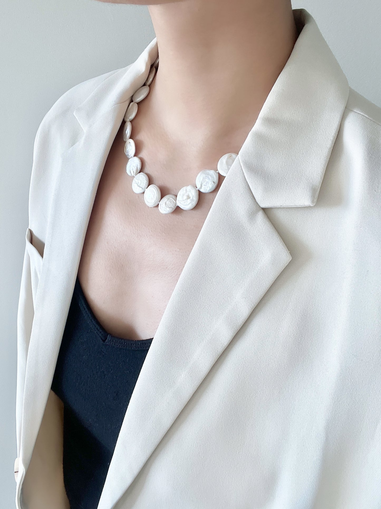 Flat Baroque Pearl Necklace