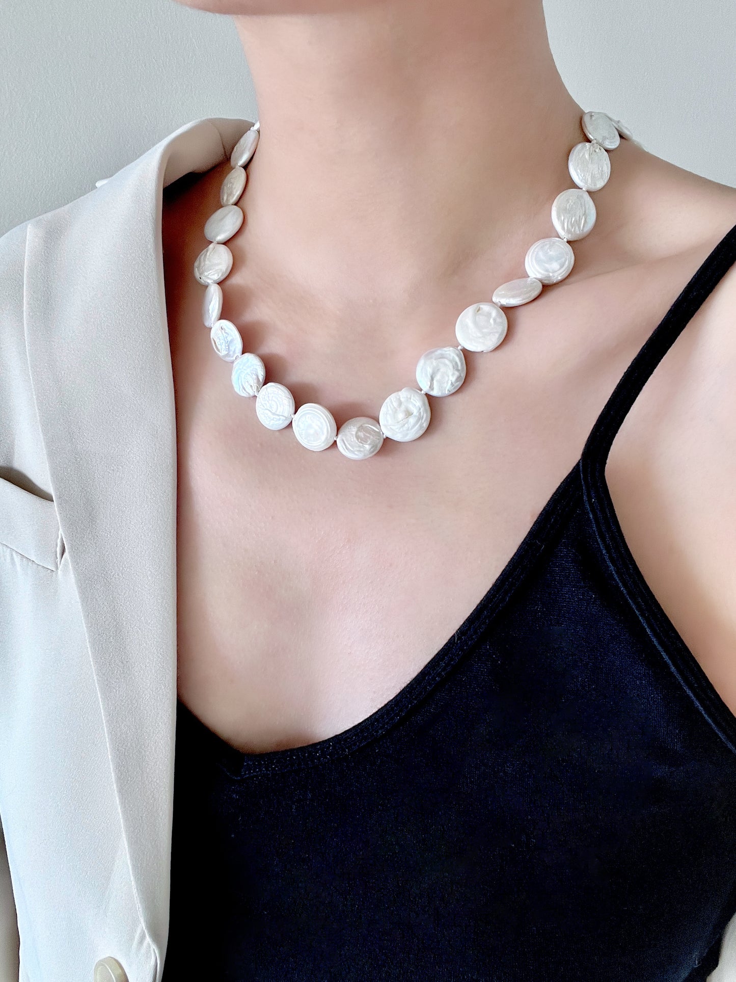 Flat Baroque Pearl Necklace