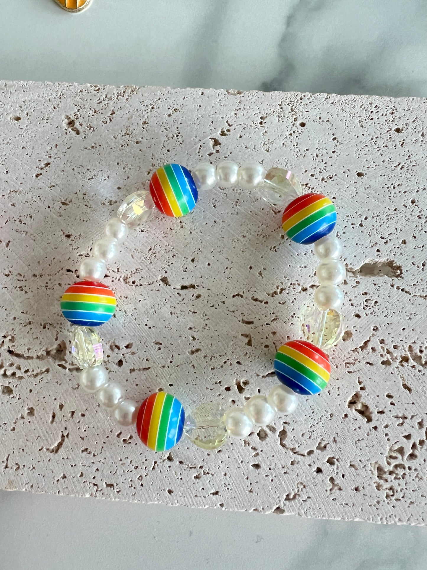 Rainbow Ball Pearl Bracelet