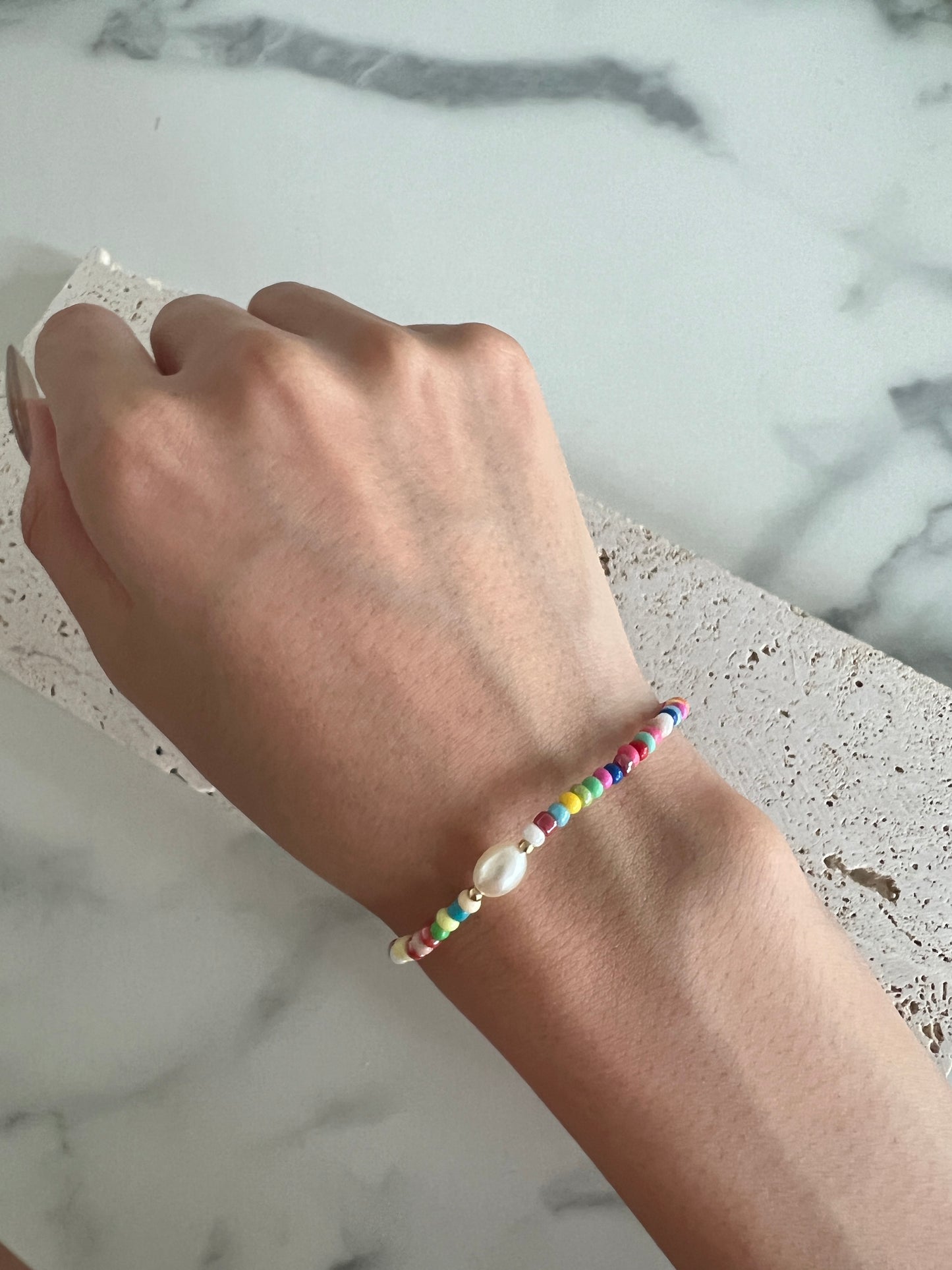 Sweet Rainbow Pride Pearl Bracelet