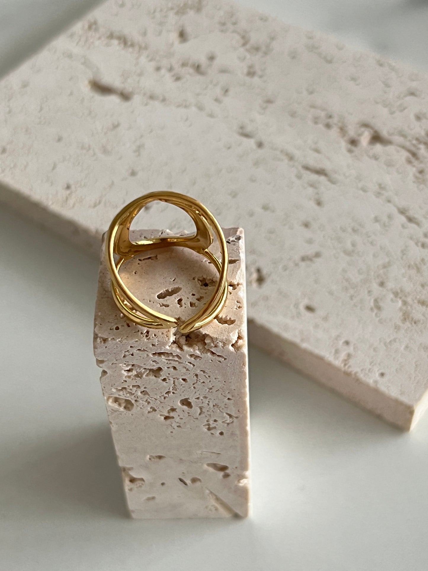 Elipse Golden Silver Ring