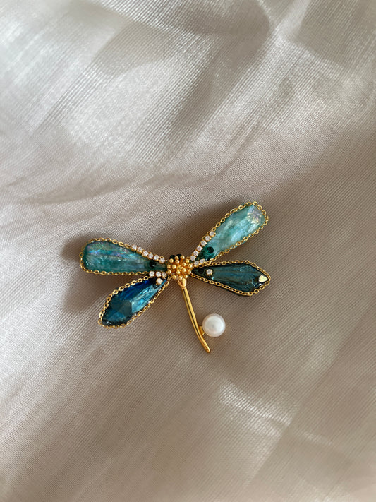 Blue Dragonfly Brooch