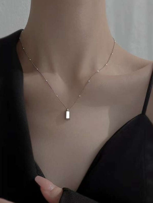 Stella metallic brick necklace