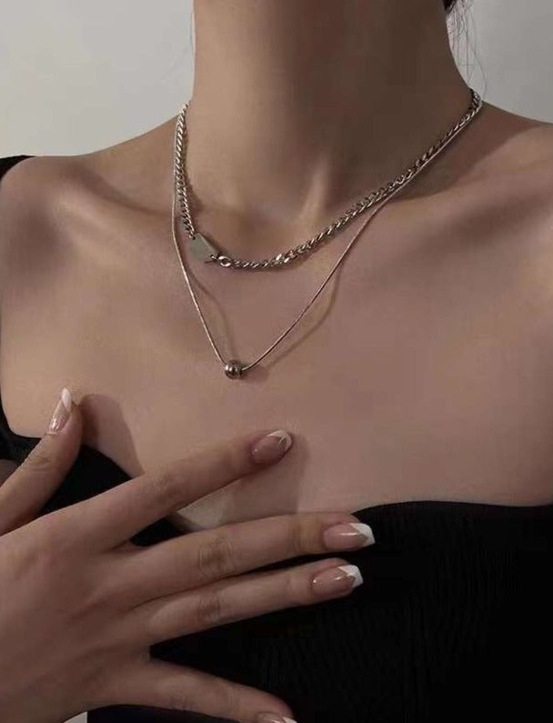 Stainless Steel Two-Layer Necklace