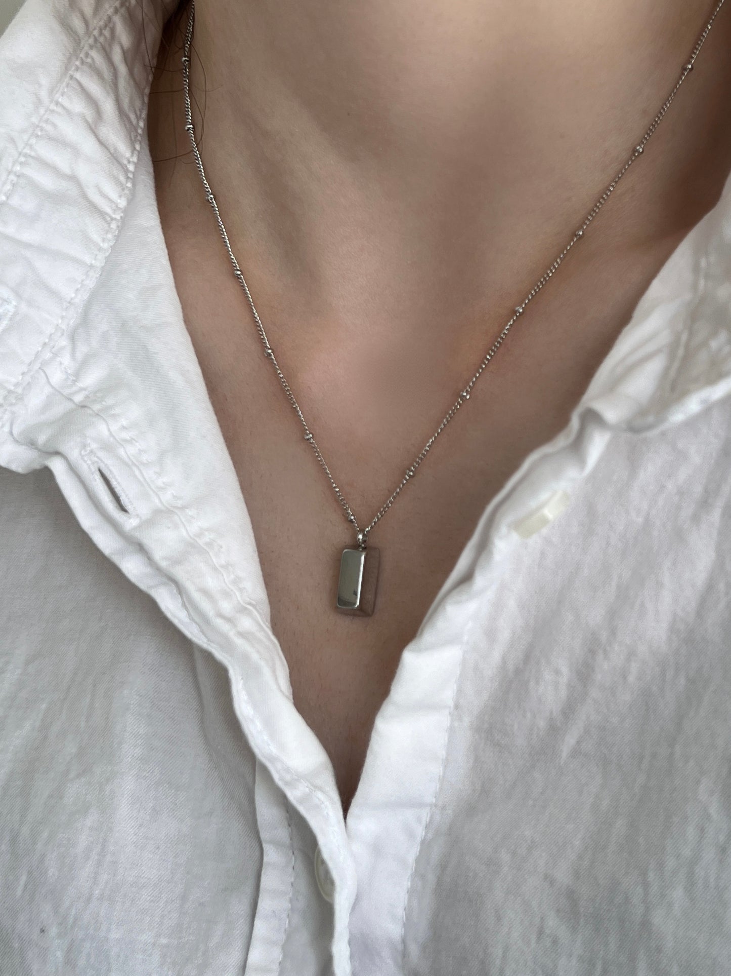 Stella metallic brick necklace