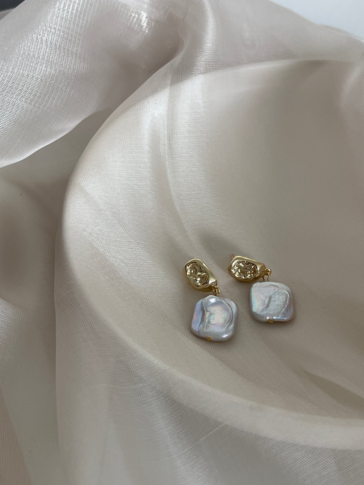 Amelia Baroque pearl dangle earrings