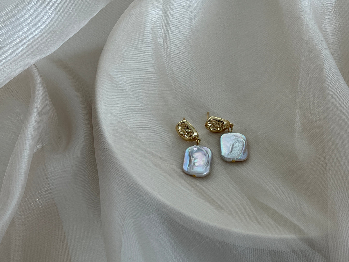 Amelia Baroque pearl dangle earrings