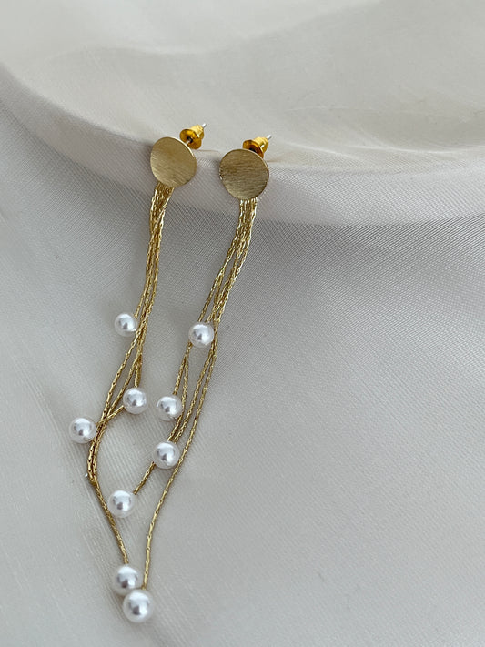 Mermaid Pearl tassel earrings