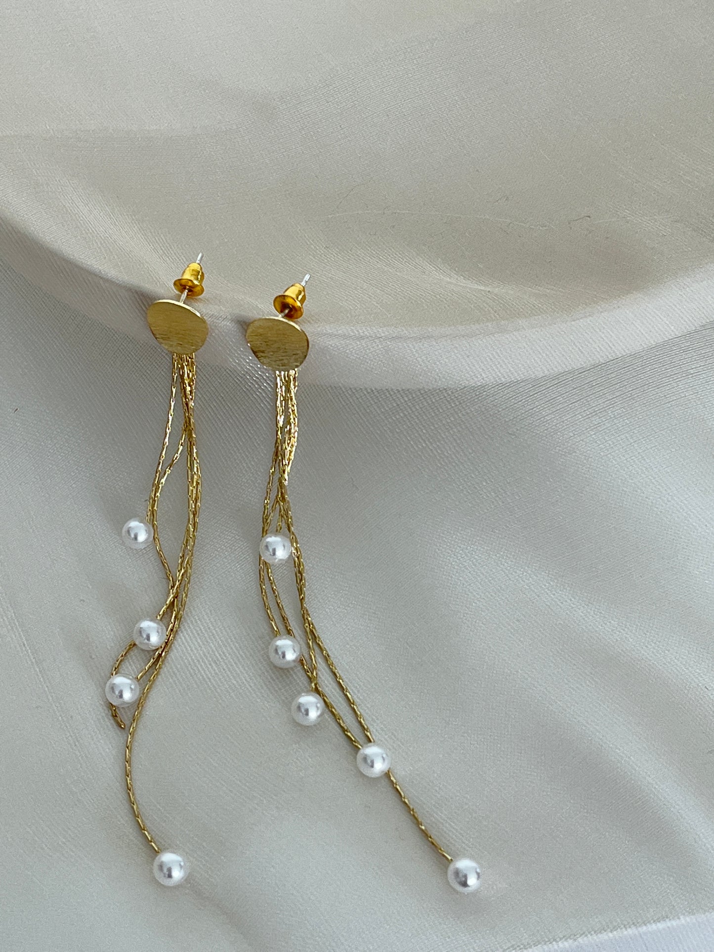 Mermaid Pearl tassel earrings