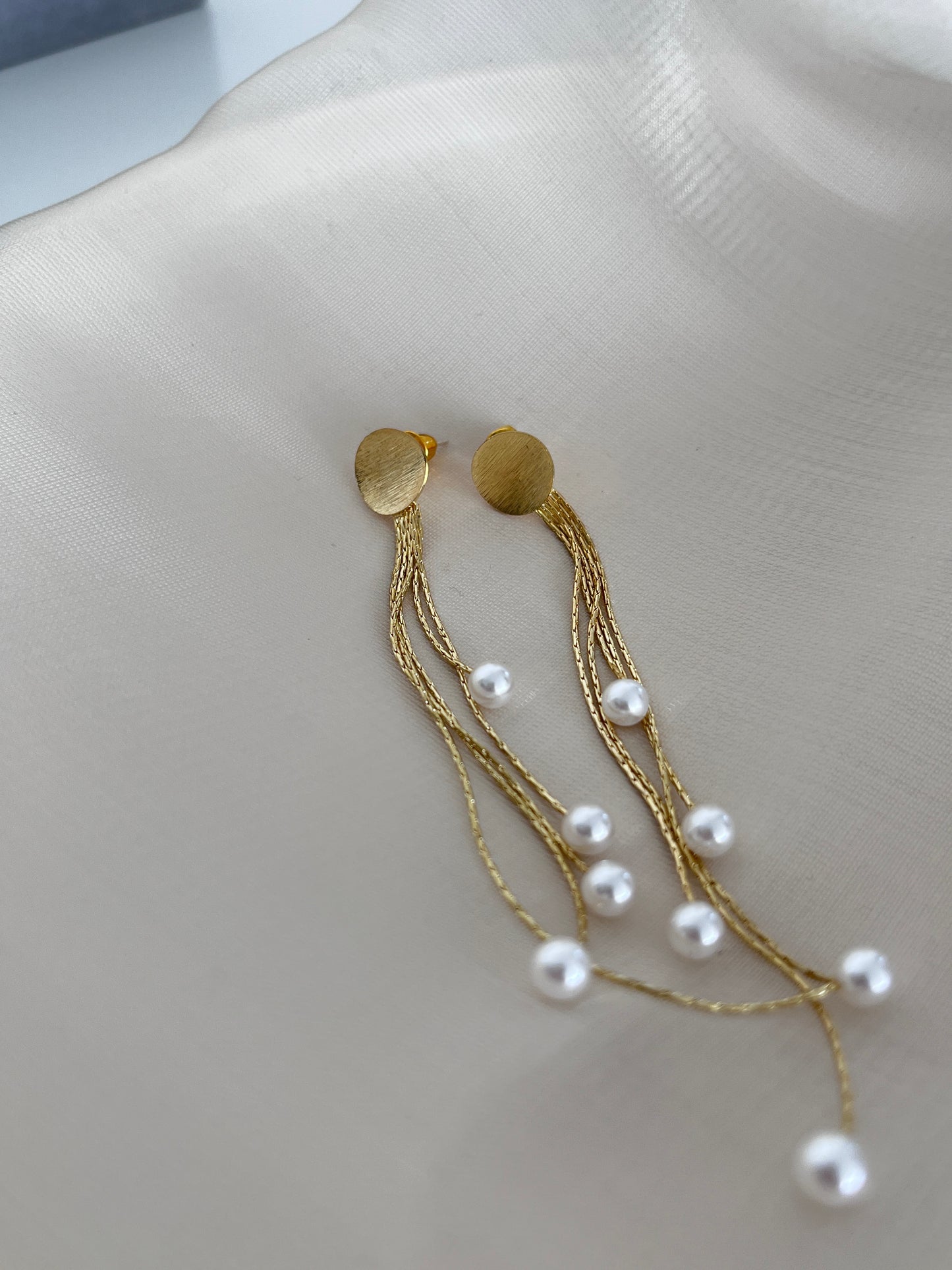 Mermaid Pearl tassel earrings