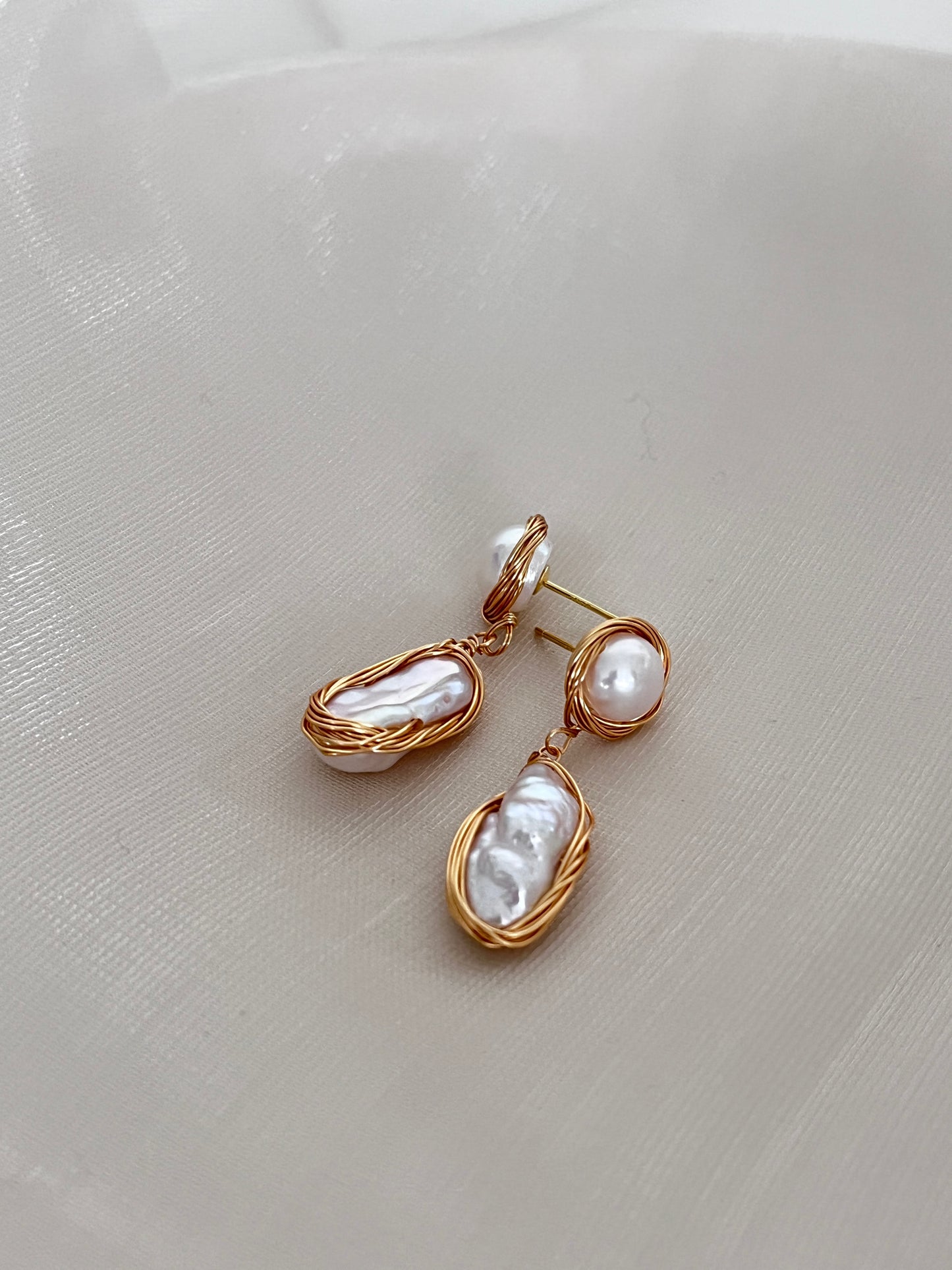 Arabella baroque pearl dangle earrings