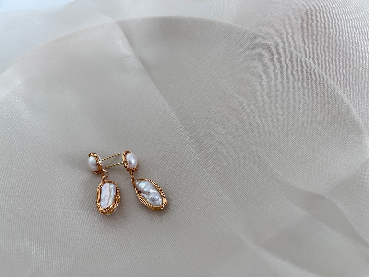 Arabella baroque pearl dangle earrings