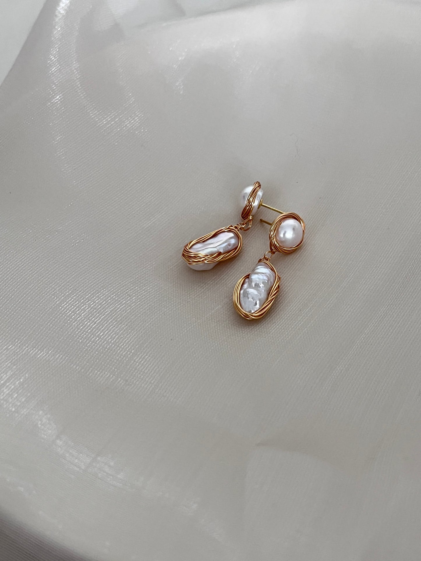 Arabella baroque pearl dangle earrings