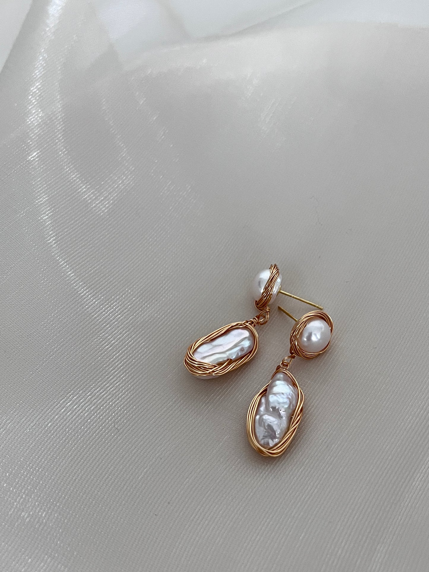 Arabella baroque pearl dangle earrings