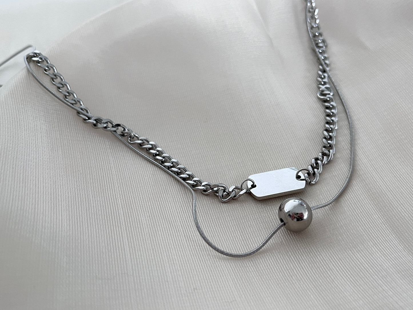 Stainless Steel Two-Layer Necklace