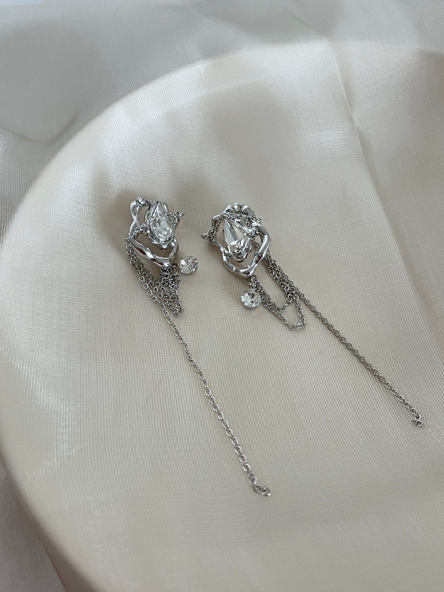 Willow zircon tassel earrings