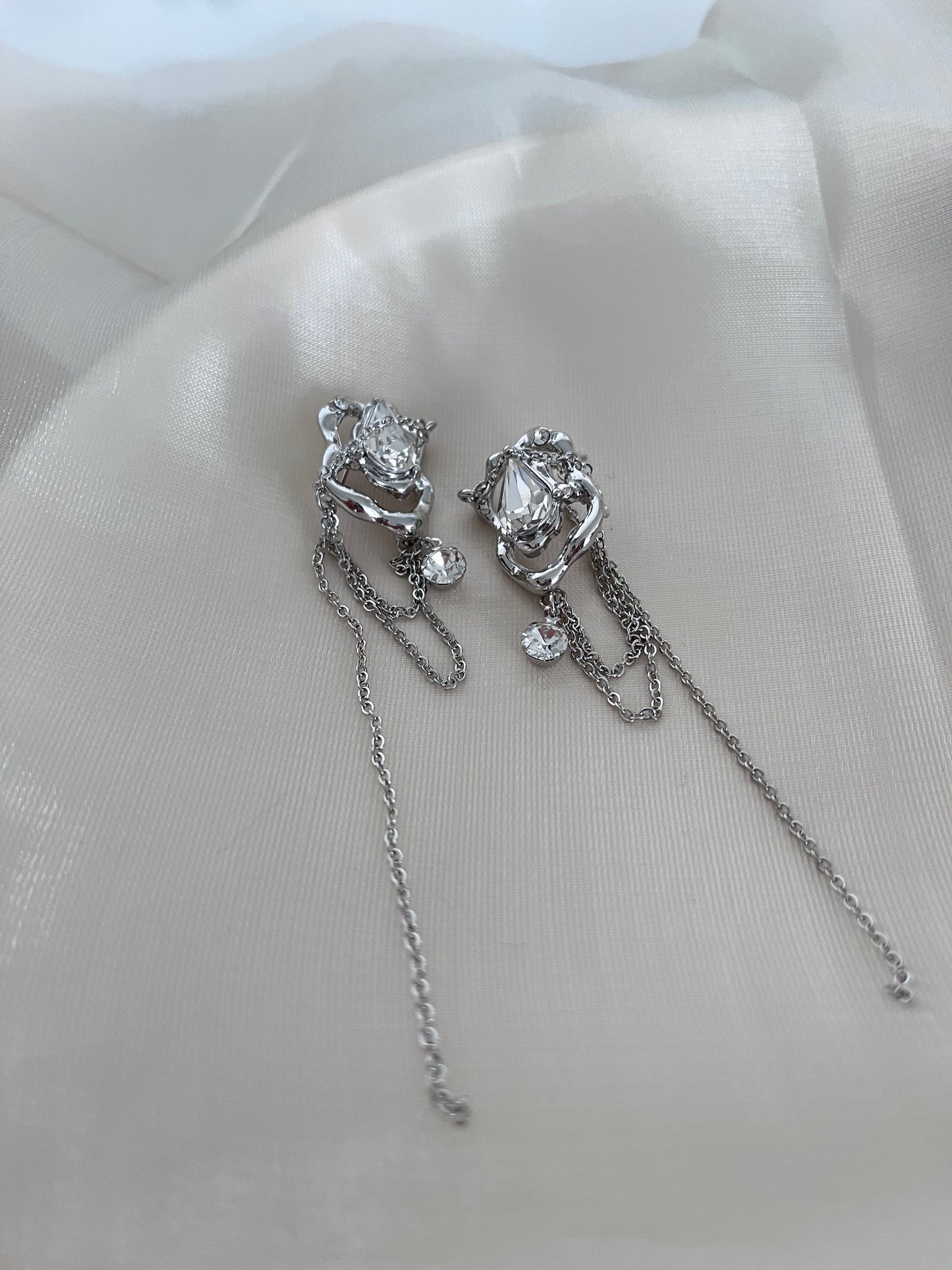 Willow zircon tassel earrings