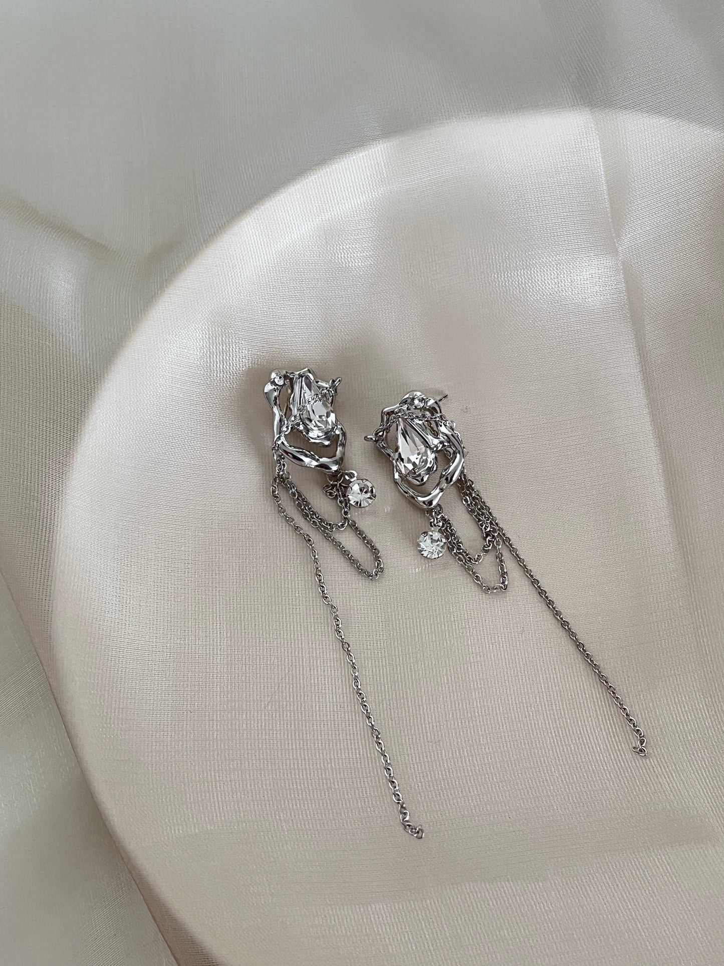 Willow zircon tassel earrings