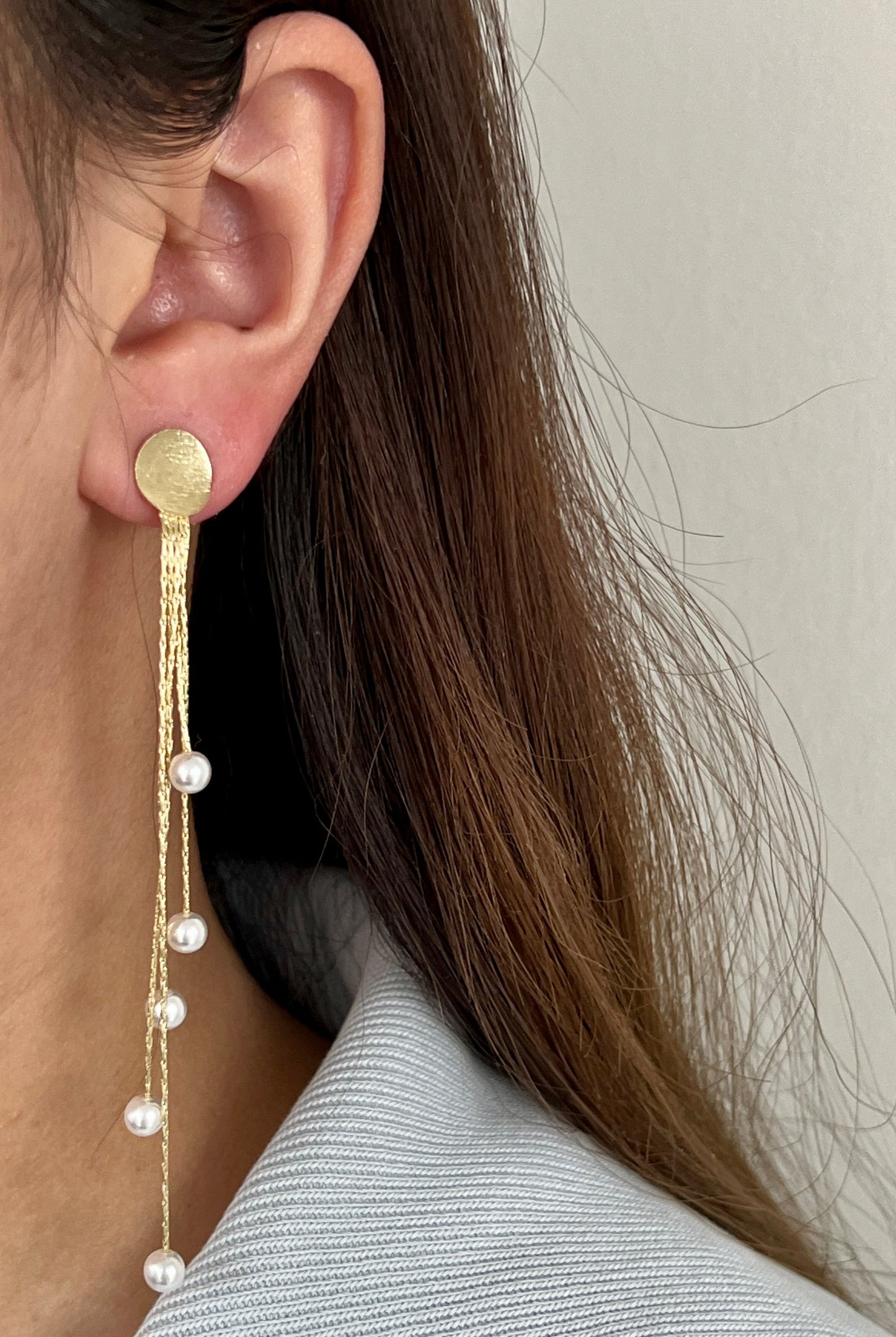 Mermaid Pearl tassel earrings