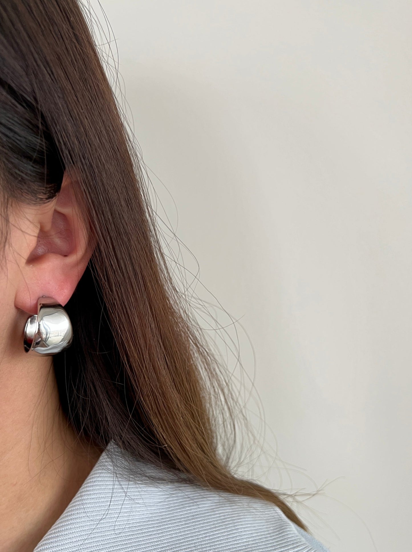 Chunky Silver Hoops